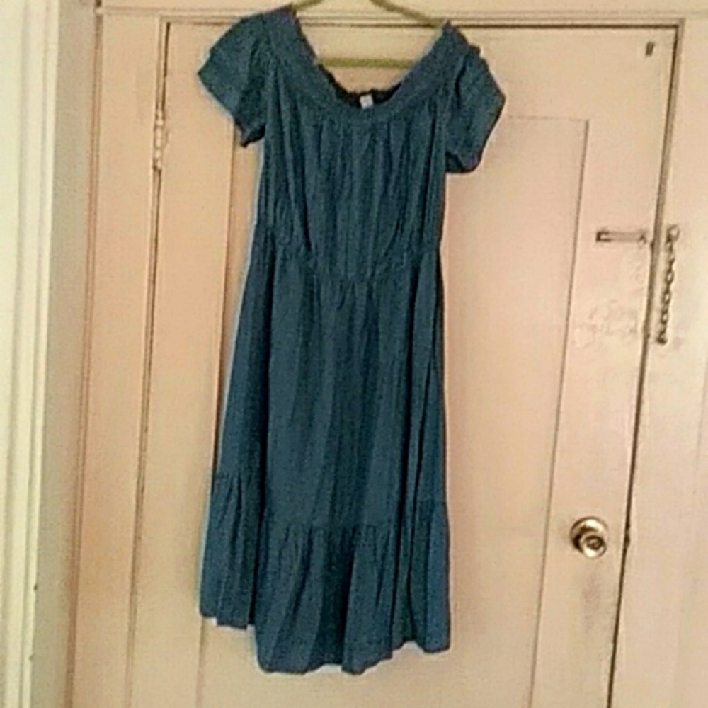 Off the shoulder jeans dress